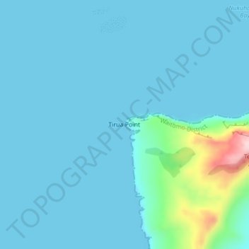 Mapa topográfico Tirua Point, altitud, relieve