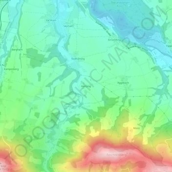 Mapa topográfico Heitzing, altitud, relieve