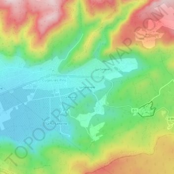 Mapa topográfico La Feutrière, altitud, relieve