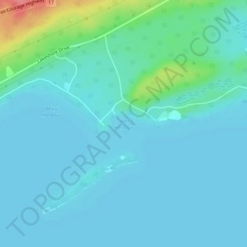 Mapa topográfico Silver Harbour, altitud, relieve