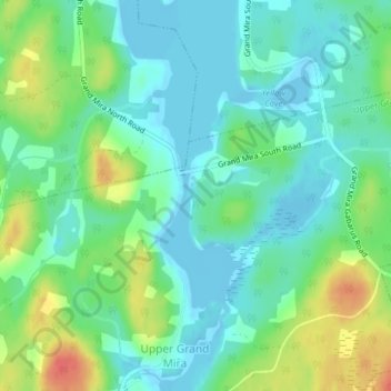 Mapa topográfico Victoria Bridge, altitud, relieve