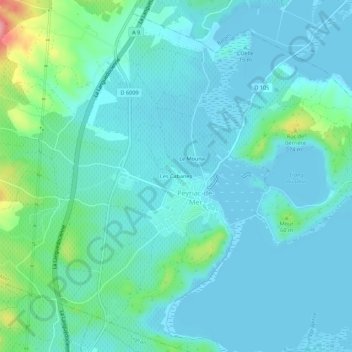 Mapa topográfico Les Cabanes, altitud, relieve