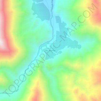 Mapa topográfico Río Manflas, altitud, relieve