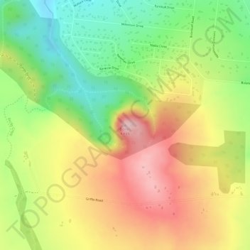 Mapa topográfico Bones Knob, altitud, relieve