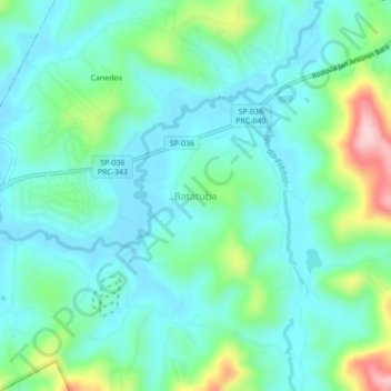 Mapa topográfico Batatuba, altitud, relieve