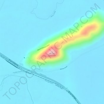 Mapa topográfico Mount Inkerman, altitud, relieve