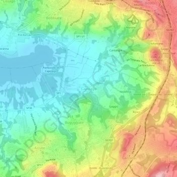 Mapa topográfico Capolago, altitud, relieve
