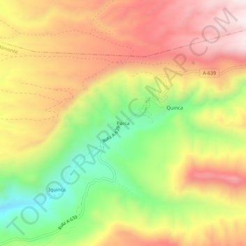 Mapa topográfico Parca, altitud, relieve