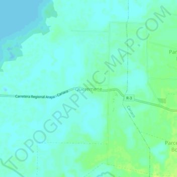 Mapa topográfico Queremene, altitud, relieve