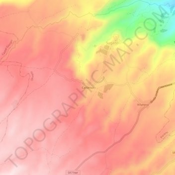 Mapa topográfico Canonica, altitud, relieve