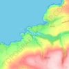 Mapa topográfico Boscastle, altitud, relieve