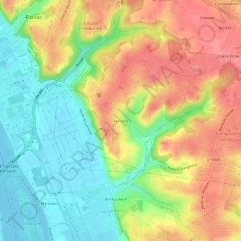 Mapa topográfico Manière, altitud, relieve