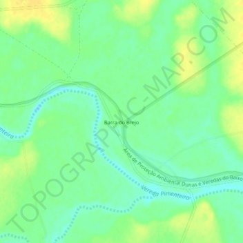 Mapa topográfico Barra do Brejo, altitud, relieve