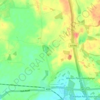 Mapa topográfico Coneythorpe, altitud, relieve
