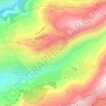 Mapa topográfico El Bireh, altitud, relieve