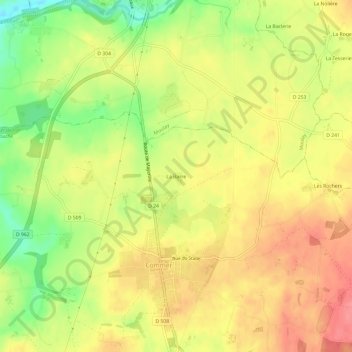 Mapa topográfico La Barre, altitud, relieve