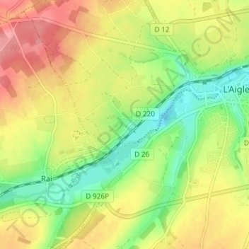 Mapa topográfico Les Vautioux, altitud, relieve