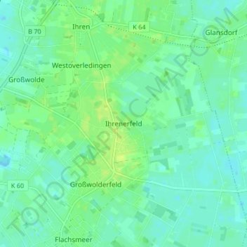 Mapa topográfico Ihrenerfeld, altitud, relieve