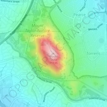 Mapa topográfico Mount Taylor, altitud, relieve