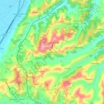 Mapa topográfico Serra Riondino, altitud, relieve