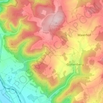 Mapa topográfico Vogtendorf, altitud, relieve