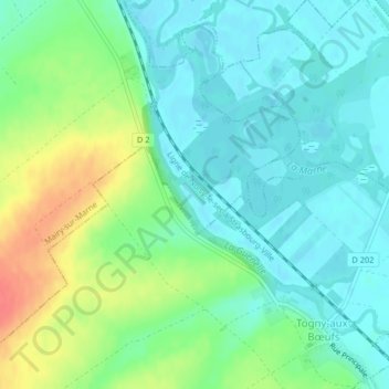 Mapa topográfico Mazay, altitud, relieve