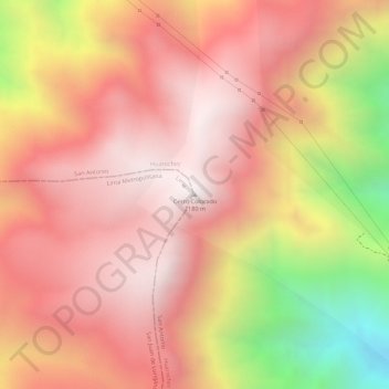 Mapa topográfico Cerro Colorado, altitud, relieve