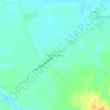 Mapa topográfico Vuelta Larga, altitud, relieve