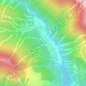 Mapa topográfico Magnanins, altitud, relieve