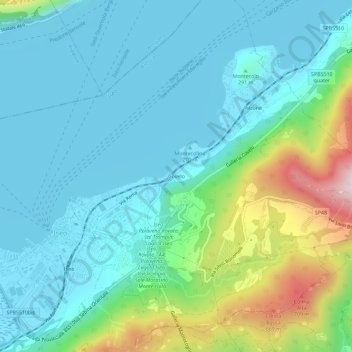 Mapa topográfico Covelo, altitud, relieve