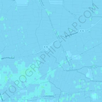 Mapa topográfico Eiderstedt, altitud, relieve