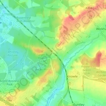 Mapa topográfico Tapnage, altitud, relieve