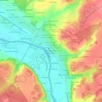 Mapa topográfico L'Enfer, altitud, relieve
