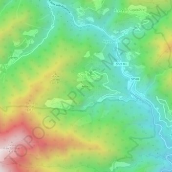 Mapa topográfico Aigovo, altitud, relieve