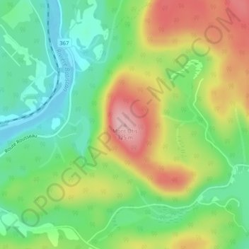Mapa topográfico Mont Otis, altitud, relieve