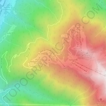 Mapa topográfico Grand Paul, altitud, relieve