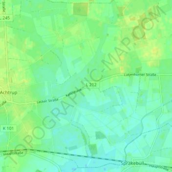 Mapa topográfico Kalleshave, altitud, relieve