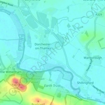 Mapa topográfico Overy, altitud, relieve