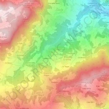 Mapa topográfico Vesale, altitud, relieve