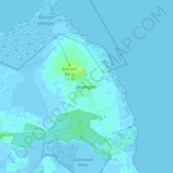Mapa topográfico Wampen, altitud, relieve