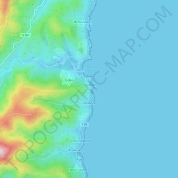 Mapa topográfico Pinarello, altitud, relieve