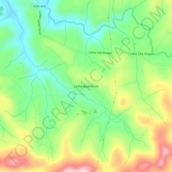Mapa topográfico Linha Aparecida, altitud, relieve