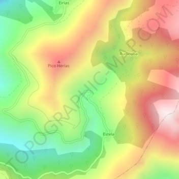 Mapa topográfico Pontepedra, altitud, relieve
