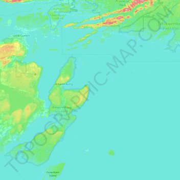 Mapa topográfico The Nest, altitud, relieve