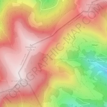 Mapa topográfico Gustermatt, altitud, relieve