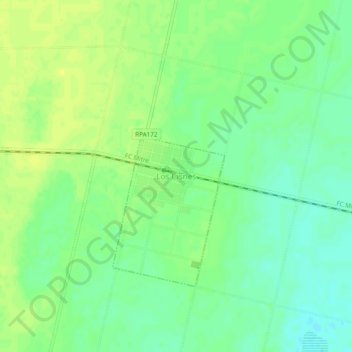 Mapa topográfico Los Cisnes, altitud, relieve