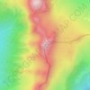 Mapa topográfico Alto Los Tunjos, altitud, relieve