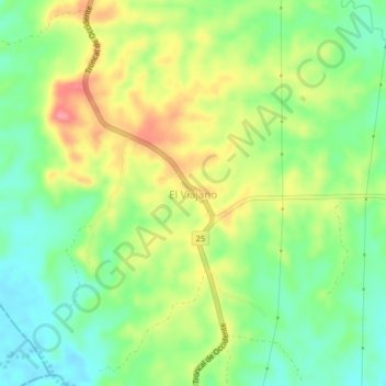 Mapa topográfico El Viajano, altitud, relieve