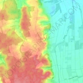 Mapa topográfico Kemnat, altitud, relieve