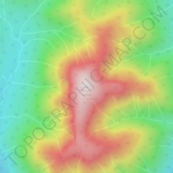 Mapa topográfico Mount Sutton, altitud, relieve